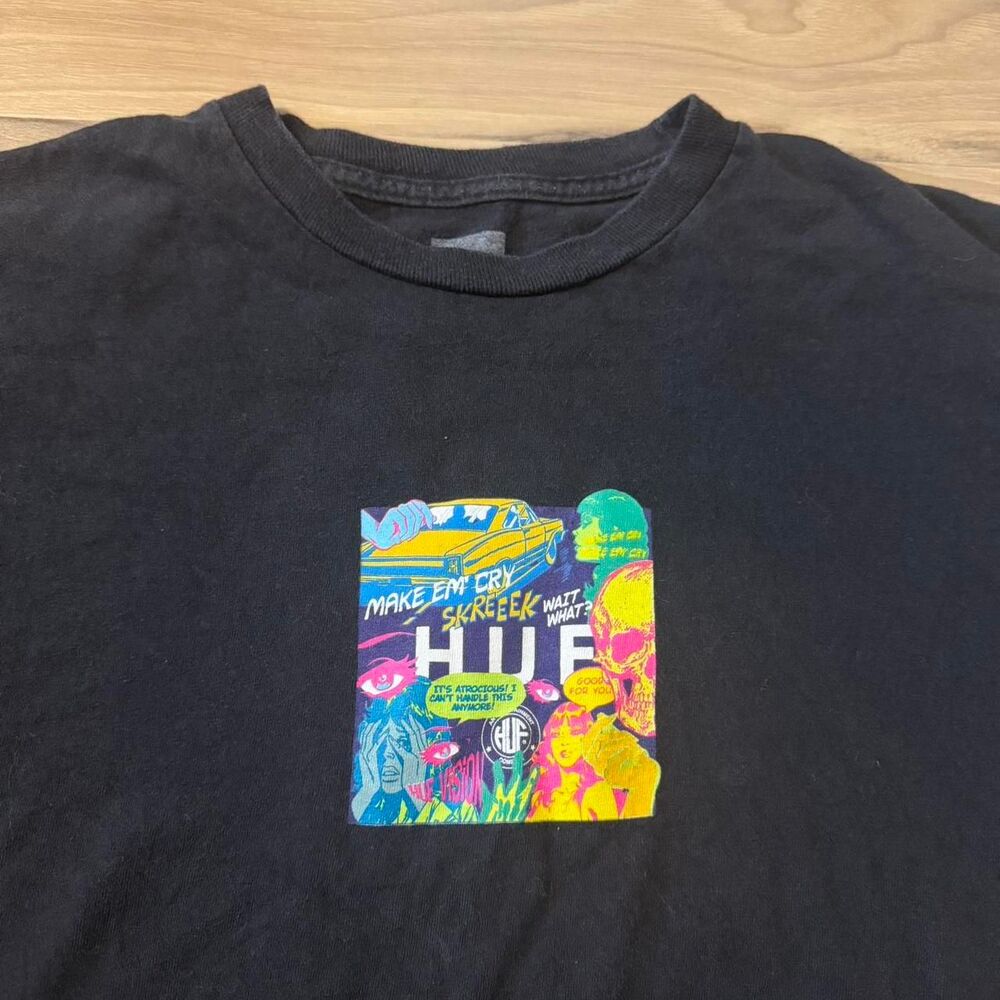 Y2K Streetwear HUF Graphic skater Summer Tee Size Medium
